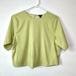 Express Crop Top Olive Blouse Women's  Short Sleeve Top. Size S. Great Condition
